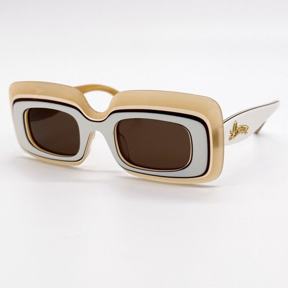 NEW LW40139U 25E, LOEWE SUNGLASSES SQUARE WHITE CREAM EYEWEAR LOEWE main image 8